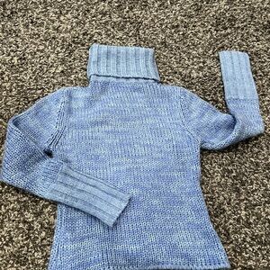 Elegant Sky Blue Turtleneck Sweater